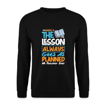Lustiges Lehrer Lehrerinnen Geschenk - Unisex Pullover - Schwarz - Vorne - Alina (178cm) & Michal (187cm)