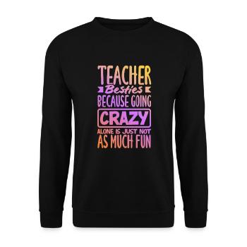 Lustiges Lehrer Lehrerinnen Geschenk - Unisex Pullover - Schwarz - Vorne - Alina (178cm) & Michal (187cm)
