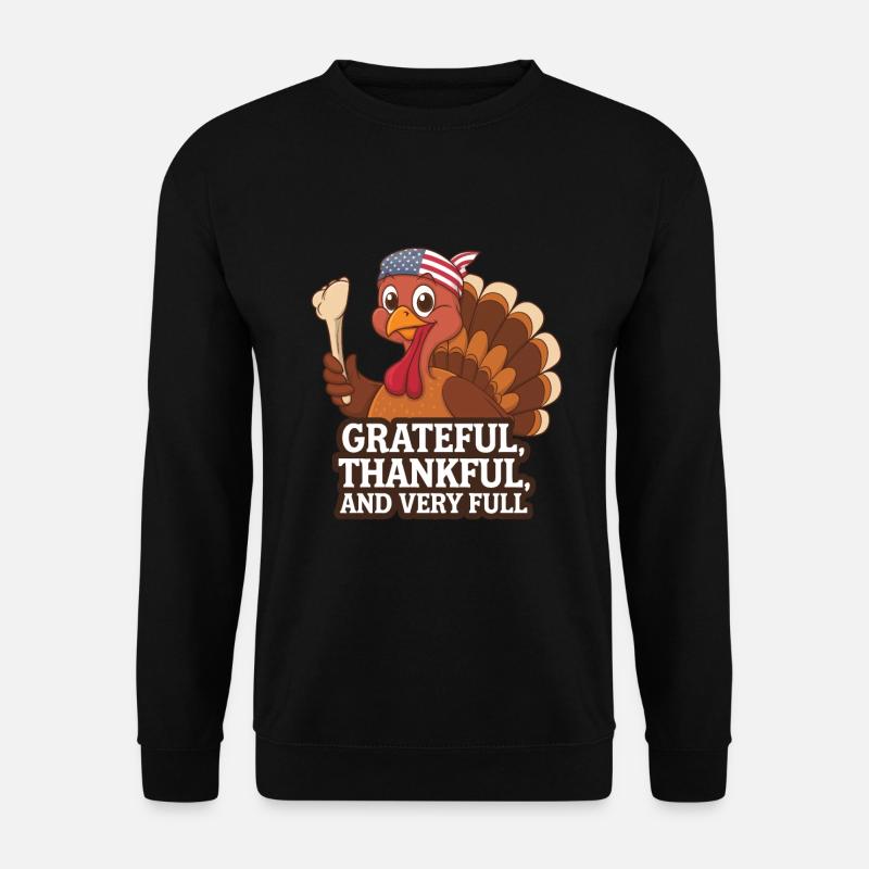 Lustiger Thanksgiving Truthahn - Unisex Pullover - Schwarz
