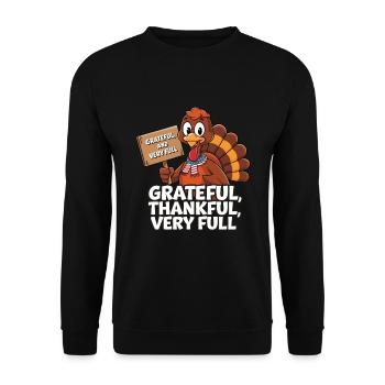 Lustiger Thanksgiving Truthahn - Unisex Pullover - Schwarz - Vorne - Alina (178cm) & Michal (187cm)