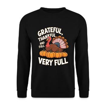 Dinde drôle de Thanksgiving - Sweat-shirt Unisexe - noir - Devant - Alina (178cm) & Michal (187cm)