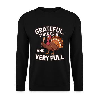Lustiger Thanksgiving Truthahn - Unisex Pullover - Schwarz - Vorne - Alina (178cm) & Michal (187cm)