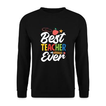 Funny Teacher Teacher Gift - Unisex Sweatshirt - black - Front - Alina (178cm) & Michal (187cm)