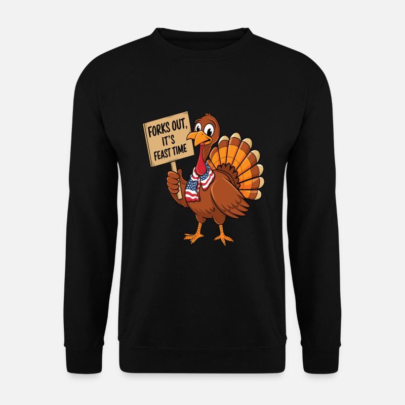 Dinde drôle de Thanksgiving - Sweat-shirt Unisexe - noir