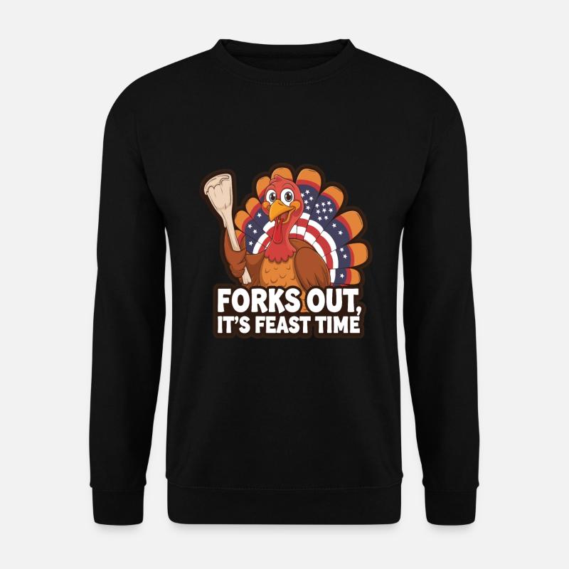 Lustiger Thanksgiving Truthahn - Unisex Pullover - Schwarz