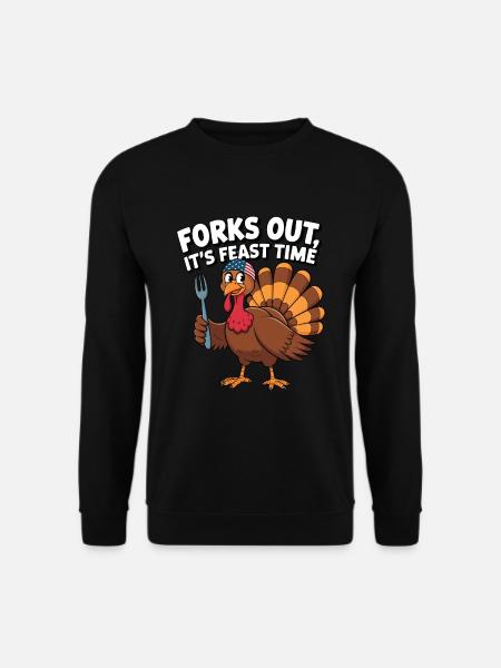 Funny Thanksgiving Turkey - Unisex Sweatshirt - black