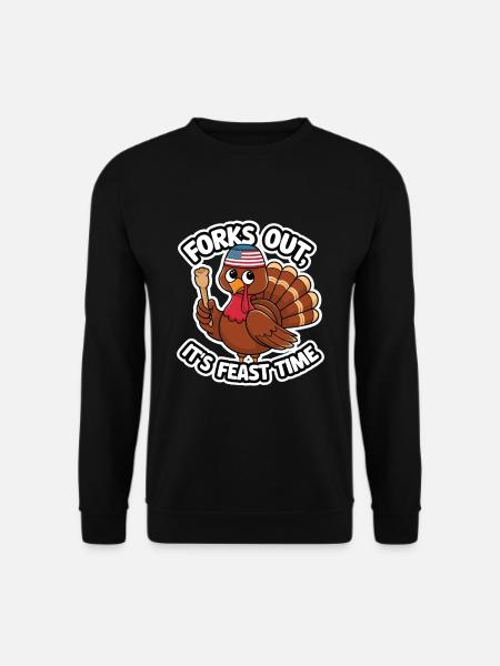 Funny Thanksgiving Turkey - Unisex Sweatshirt - black