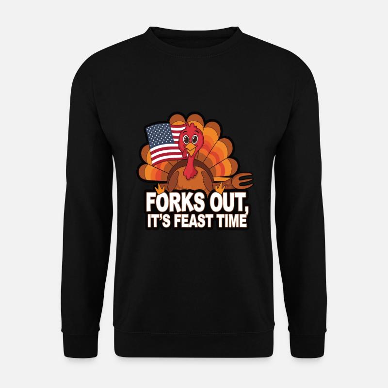 Lustiger Thanksgiving Truthahn - Unisex Pullover - Schwarz