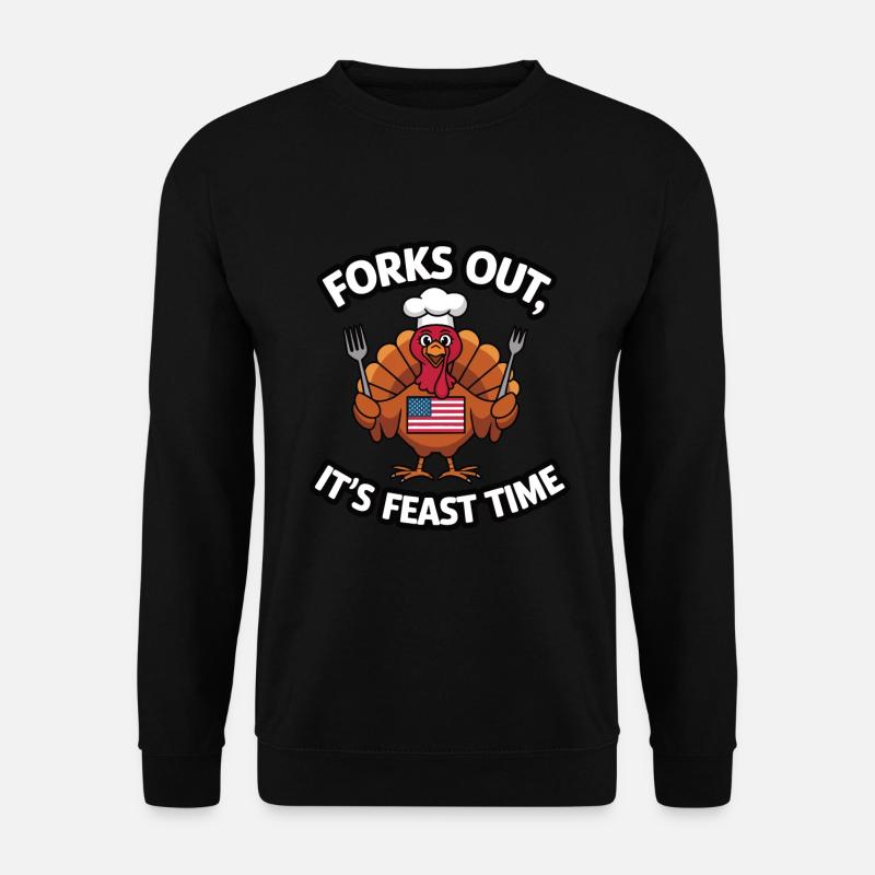Lustiger Thanksgiving Truthahn - Unisex Pullover - Schwarz