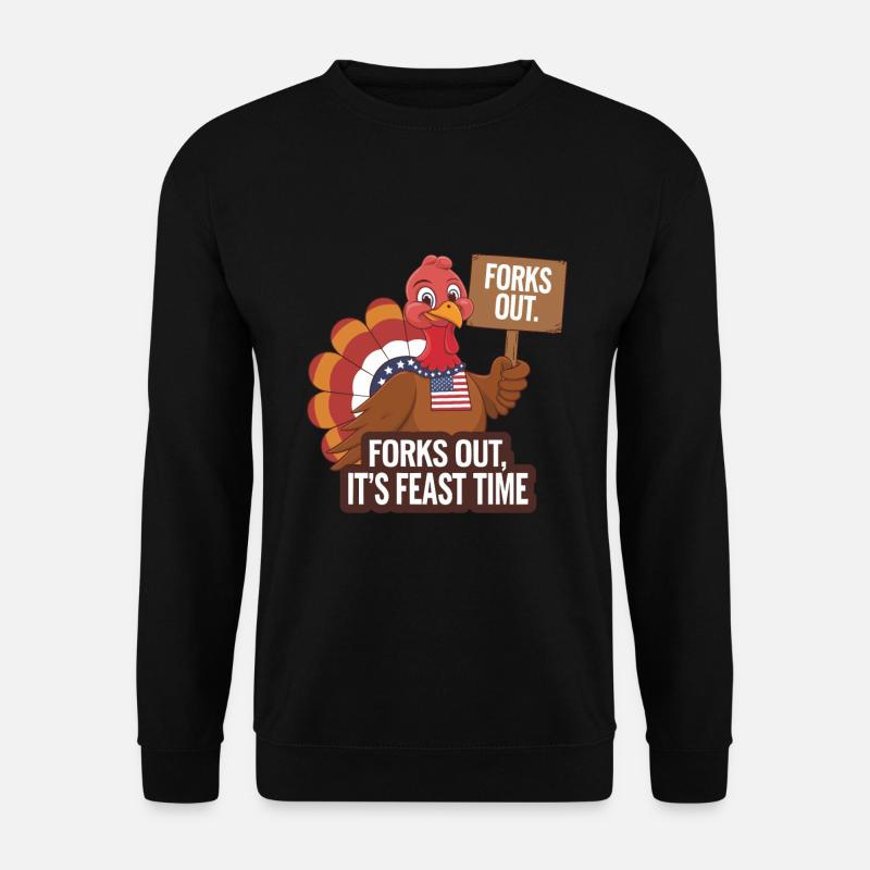 Lustiger Thanksgiving Truthahn - Unisex Pullover - Schwarz