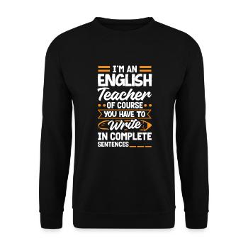 Funny Teacher Teacher Gift - Unisex Sweatshirt - black - Front - Alina (178cm) & Michal (187cm)