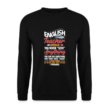 Funny Teacher Teacher Gift - Unisex Sweatshirt - black - Front - Alina (178cm) & Michal (187cm)