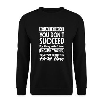 Funny Teacher Teacher Gift - Unisex Sweatshirt - black - Front - Alina (178cm) & Michal (187cm)