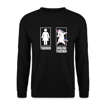 Funny Teacher Teacher Gift - Unisex Sweatshirt - black - Front - Alina (178cm) & Michal (187cm)