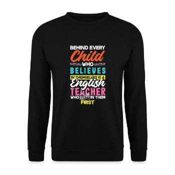 Funny Teacher Teacher Gift - Unisex Sweatshirt - black - Front - Alina (178cm) & Michal (187cm)