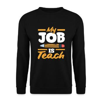 Funny Teacher Teacher Gift - Unisex Sweatshirt - black - Front - Alina (178cm) & Michal (187cm)
