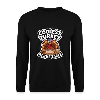 Dinde drôle de Thanksgiving - Sweat-shirt Unisexe - noir - Devant - Alina (178cm) & Michal (187cm)