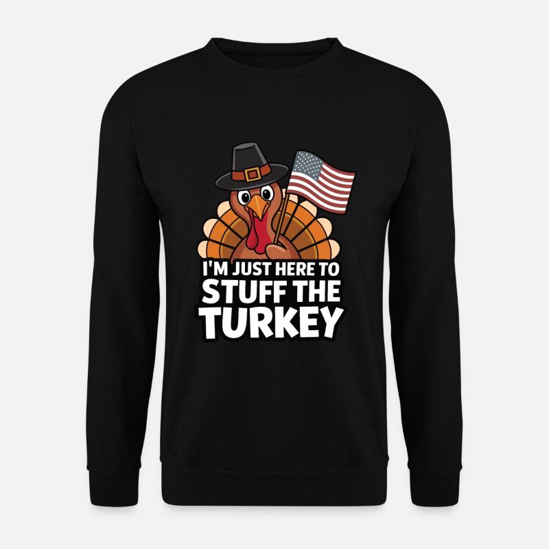 Lustiger Thanksgiving Truthahn - Unisex Pullover - Schwarz