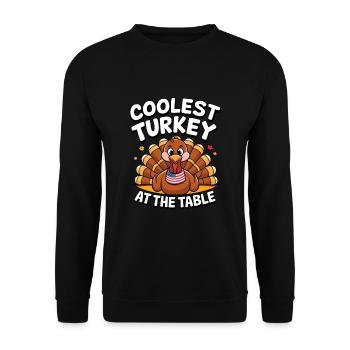 Funny Thanksgiving Turkey - Unisex Sweatshirt - black - Front - Alina (178cm) & Michal (187cm)