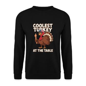 Dinde drôle de Thanksgiving - Sweat-shirt Unisexe - noir - Devant - Alina (178cm) & Michal (187cm)