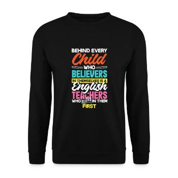 Funny Teacher Teacher Gift - Unisex Sweatshirt - black - Front - Alina (178cm) & Michal (187cm)
