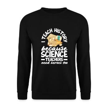 Lustiges Lehrer Lehrerinnen Geschenk - Unisex Pullover - Schwarz - Vorne - Alina (178cm) & Michal (187cm)