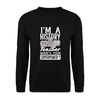 Lustiges Lehrer Lehrerinnen Geschenk - Unisex Pullover - Schwarz - Vorne - Alina (178cm) & Michal (187cm)
