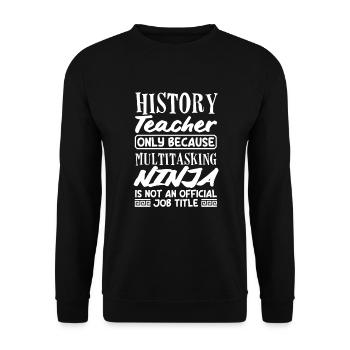 Funny Teacher Teacher Gift - Unisex Sweatshirt - black - Front - Alina (178cm) & Michal (187cm)