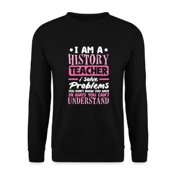Funny Teacher Teacher Gift - Unisex Sweatshirt - black - Front - Alina (178cm) & Michal (187cm)