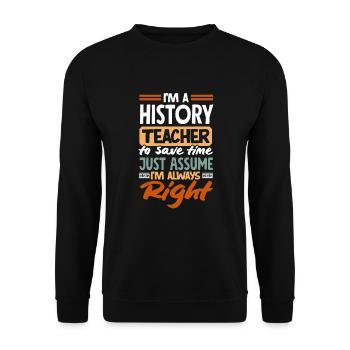 Lustiges Lehrer Lehrerinnen Geschenk - Unisex Pullover - Schwarz - Vorne - Alina (178cm) & Michal (187cm)