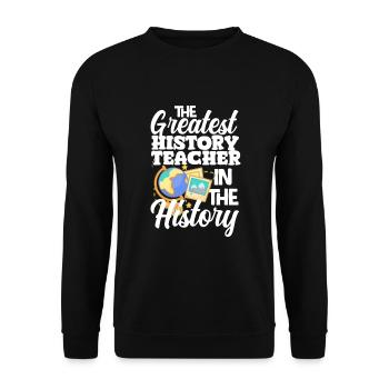 Lustiges Lehrer Lehrerinnen Geschenk - Unisex Pullover - Schwarz - Vorne - Alina (178cm) & Michal (187cm)