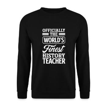 Lustiges Lehrer Lehrerinnen Geschenk - Unisex Pullover - Schwarz - Vorne - Alina (178cm) & Michal (187cm)