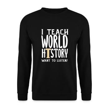 Funny Teacher Teacher Gift - Unisex Sweatshirt - black - Front - Alina (178cm) & Michal (187cm)