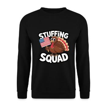 Lustiger Thanksgiving Truthahn - Unisex Pullover - Schwarz - Vorne - Alina (178cm) & Michal (187cm)