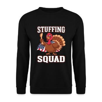 Lustiger Thanksgiving Truthahn - Unisex Pullover - Schwarz - Vorne - Alina (178cm) & Michal (187cm)