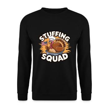 Lustiger Thanksgiving Truthahn - Unisex Pullover - Schwarz - Vorne - Alina (178cm) & Michal (187cm)