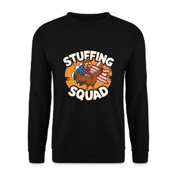 Lustiger Thanksgiving Truthahn - Unisex Pullover - Schwarz - Vorne - Alina (178cm) & Michal (187cm)