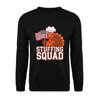 Lustiger Thanksgiving Truthahn - Unisex Pullover - Schwarz - Vorne - Alina (178cm) & Michal (187cm)