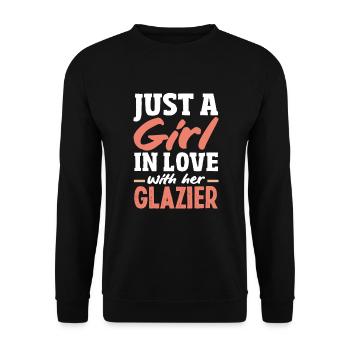 Glaser Geschenk - Unisex Pullover - Schwarz - Vorne - Alina (178cm) & Michal (187cm)