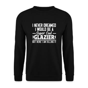 Glaser Geschenk - Unisex Pullover - Schwarz - Vorne - Alina (178cm) & Michal (187cm)