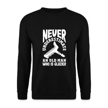 Glaser Geschenk - Unisex Pullover - Schwarz - Vorne - Alina (178cm) & Michal (187cm)