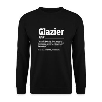 Glaser Geschenk - Unisex Pullover - Schwarz - Vorne - Alina (178cm) & Michal (187cm)