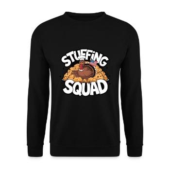 Lustiger Thanksgiving Truthahn - Unisex Pullover - Schwarz - Vorne - Alina (178cm) & Michal (187cm)