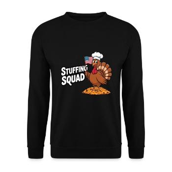 Dinde drôle de Thanksgiving - Sweat-shirt Unisexe - noir - Devant - Alina (178cm) & Michal (187cm)