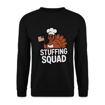 Lustiger Thanksgiving Truthahn - Unisex Pullover - Schwarz - Vorne - Alina (178cm) & Michal (187cm)