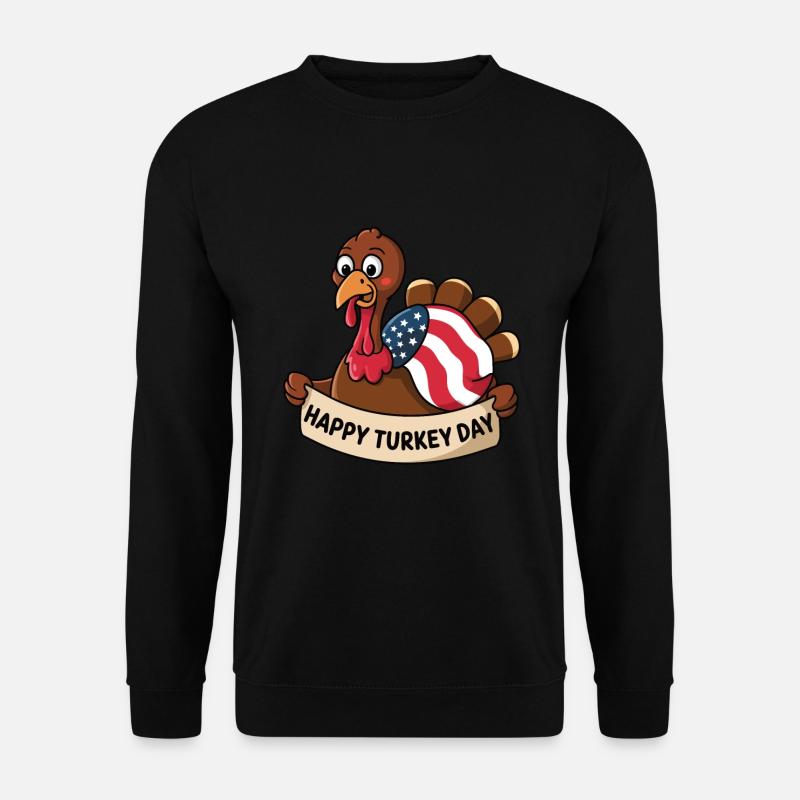 Lustiger Thanksgiving Truthahn - Unisex Pullover - Schwarz