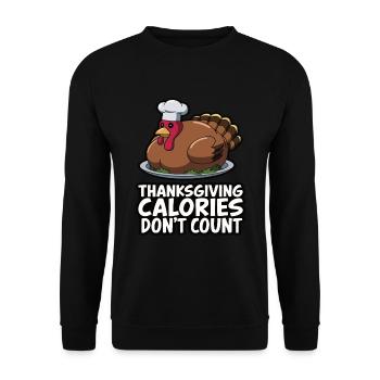 Lustiger Thanksgiving Truthahn - Unisex Pullover - Schwarz - Vorne - Alina (178cm) & Michal (187cm)