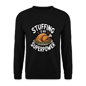Lustiger Thanksgiving Truthahn - Unisex Pullover - Schwarz - Vorne - Alina (178cm) & Michal (187cm)