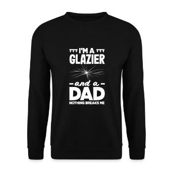 Glaser Geschenk - Unisex Pullover - Schwarz - Vorne - Alina (178cm) & Michal (187cm)