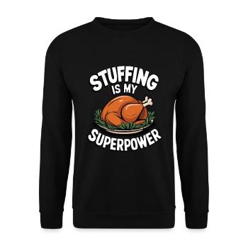 Lustiger Thanksgiving Truthahn - Unisex Pullover - Schwarz - Vorne - Alina (178cm) & Michal (187cm)